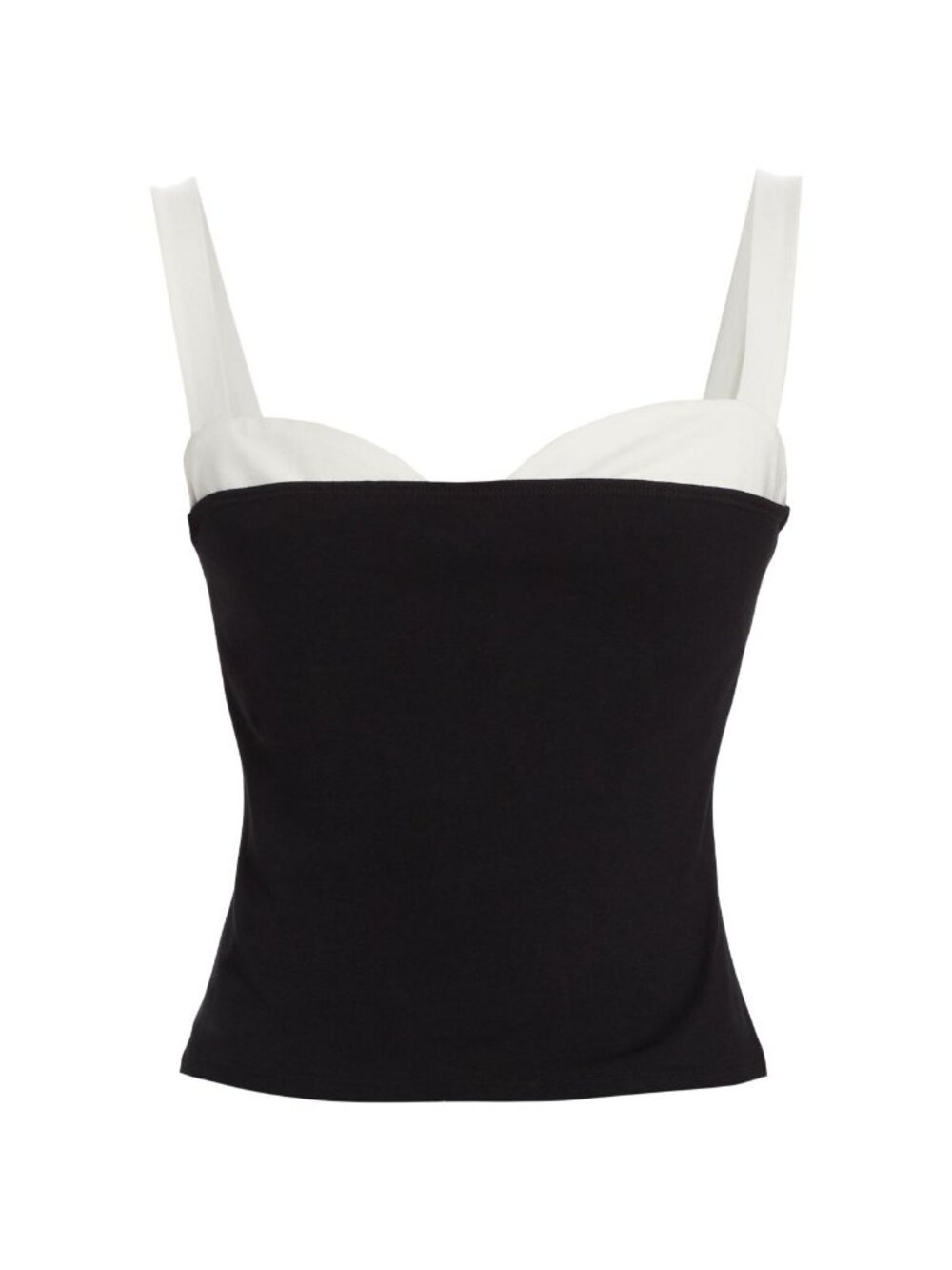 Reformation Harlan Two-Tone Knit Tank Black White Sweetheart Neck Size S